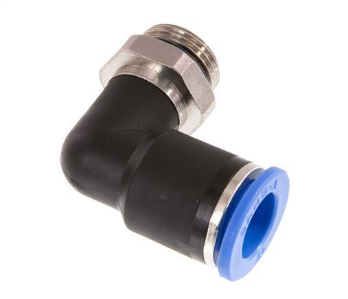 12mm x G3/8'' 90deg Elbow Push-in Fitting with Male Threads Brass/PA 66 NBR Rotatable [2 Pieces]