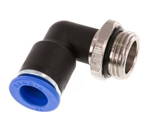 12mm x G1/2'' 90deg Elbow Push-in Fitting with Male Threads Brass/PA 66 NBR Rotatable [2 Pieces]