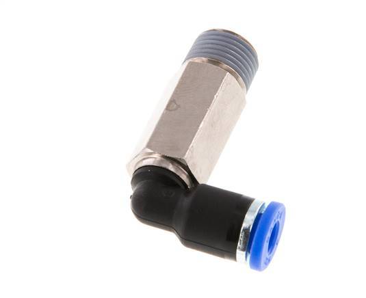 Racor de 4mm x R1/8'' 90deg con rosca macho latón/PA 66 NBR manga larga giratorio [2 piezas]
