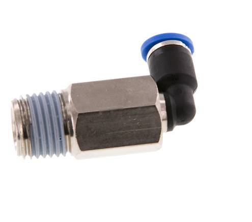 4mm x R1/4'' 90deg Elbow Push-in Fitting with Male Threads Brass/PA 66 NBR Long Sleeve Rotatable [2 Pieces]