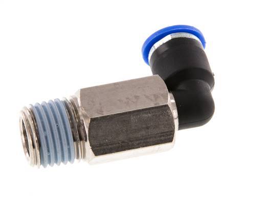 Racor de 6mm x R1/4'' 90deg con rosca macho Latón/PA 66 NBR Manguito largo giratorio [2 piezas]