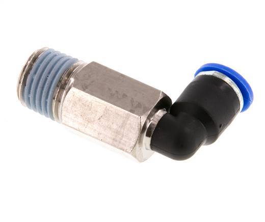 Racor de 6mm x R1/4'' 90deg con rosca macho Latón/PA 66 NBR Manguito largo giratorio [2 piezas]