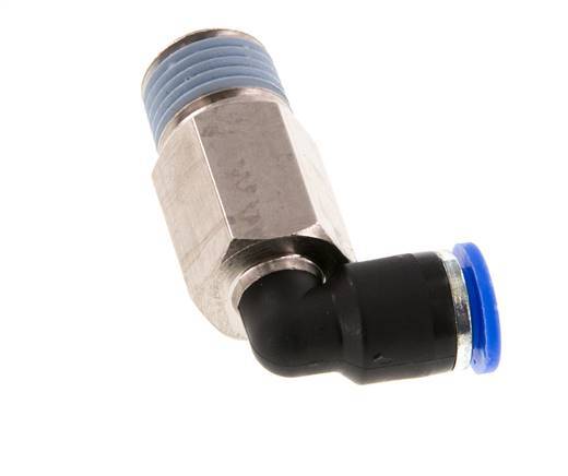 Racor de 6mm x R1/4'' 90deg con rosca macho Latón/PA 66 NBR Manguito largo giratorio [2 piezas]