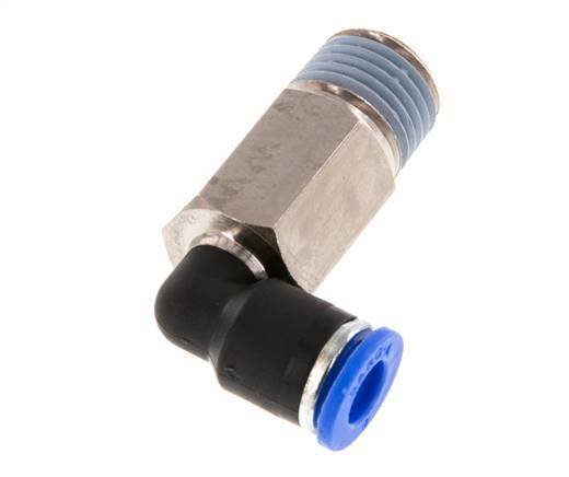 Racor de 6mm x R1/4'' 90deg con rosca macho Latón/PA 66 NBR Manguito largo giratorio [2 piezas]