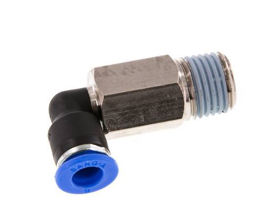 Racor de 6mm x R1/4'' 90deg con rosca macho Latón/PA 66 NBR Manguito largo giratorio [2 piezas]