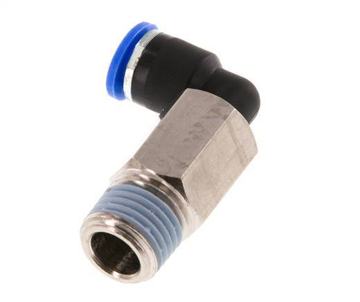 Racor de 6mm x R1/4'' 90deg con rosca macho Latón/PA 66 NBR Manguito largo giratorio [2 piezas]