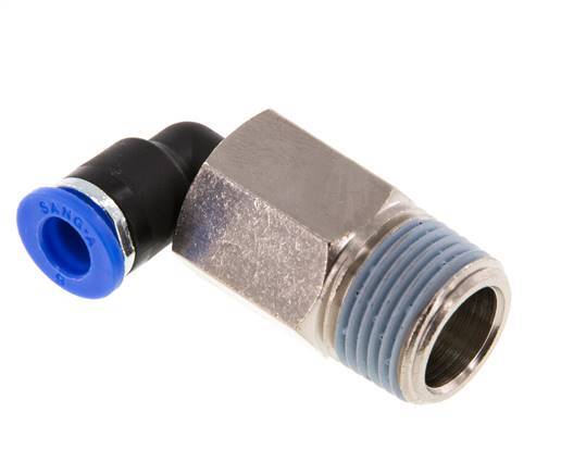Racor de 6mm x R3/8'' 90deg con rosca macho latón/PA 66 NBR manga larga giratorio [2 piezas]