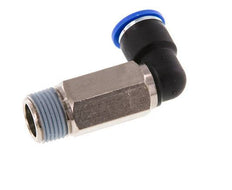 10mm x R3/8'' 90deg Elbow Push-in Fitting with Male Threads Brass/PA 66 NBR Long Sleeve Rotatable [2 Pieces]