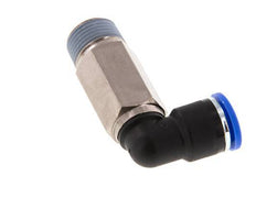 10mm x R3/8'' 90deg Elbow Push-in Fitting with Male Threads Brass/PA 66 NBR Long Sleeve Rotatable [2 Pieces]