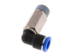 10mm x R3/8'' 90deg Elbow Push-in Fitting with Male Threads Brass/PA 66 NBR Long Sleeve Rotatable [2 Pieces]