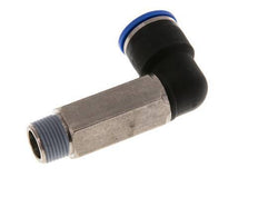14mm x R3/8'' 90deg Elbow Push-in Fitting with Male Threads Brass/PA 66 NBR Long Sleeve Rotatable