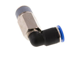 Racor rápido de 90 grados 12mm x R1/2'' con rosca macho Latón/PA 66 NBR de manguito largo giratorio