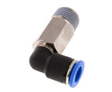 Racor rápido de 90 grados 12mm x R1/2'' con rosca macho Latón/PA 66 NBR de manguito largo giratorio