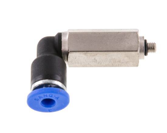 3mm x M 3 90deg Elbow Push-in Fitting with Male Threads Brass/PA 66 NBR Long Sleeve Rotatable [2 Pieces]