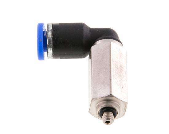 3mm x M 3 90deg Elbow Push-in Fitting with Male Threads Brass/PA 66 NBR Long Sleeve Rotatable [2 Pieces]