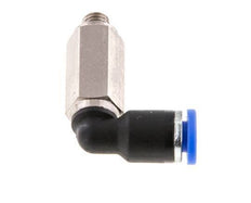 3mm x M 5 90deg Elbow Push-in Fitting with Male Threads Brass/PA 66 NBR Long Sleeve Rotatable [2 Pieces]