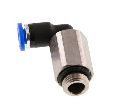 Racor de 4mm x G1/8'' 90deg con rosca macho Latón/PA 66 NBR Manguito largo giratorio [2 piezas]