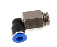 6mm x G1/4'' 90deg Elbow Push-in Fitting with Male Threads Brass/PA 66 NBR Long Sleeve Rotatable [2 Pieces]