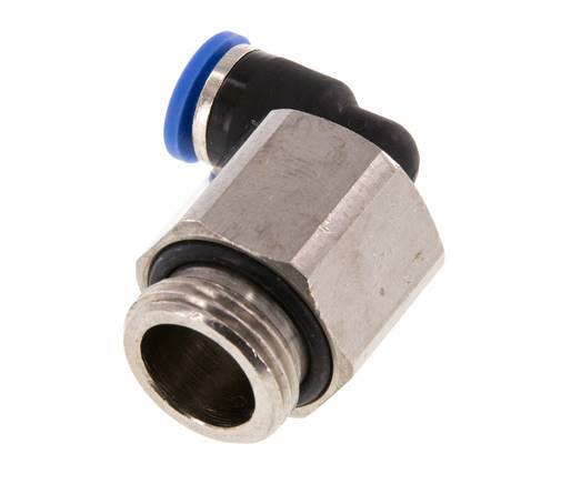 6mm x G3/8'' 90deg Elbow Push-in Fitting with Male Threads Brass/PA 66 NBR Long Sleeve Rotatable [2 Pieces]