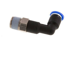 4mm x R1/8'' 90deg Elbow Push-in Fitting with Male Threads Brass/PA 66 NBR Long Body Rotatable [5 Pieces]