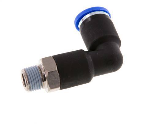 Racor de 8mm x R1/8'' 90deg con rosca macho latón/PA 66 NBR cuerpo largo giratorio [2 piezas]