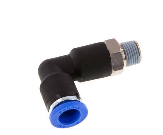 Racor de 8mm x R1/8'' 90deg con rosca macho latón/PA 66 NBR cuerpo largo giratorio [2 piezas]