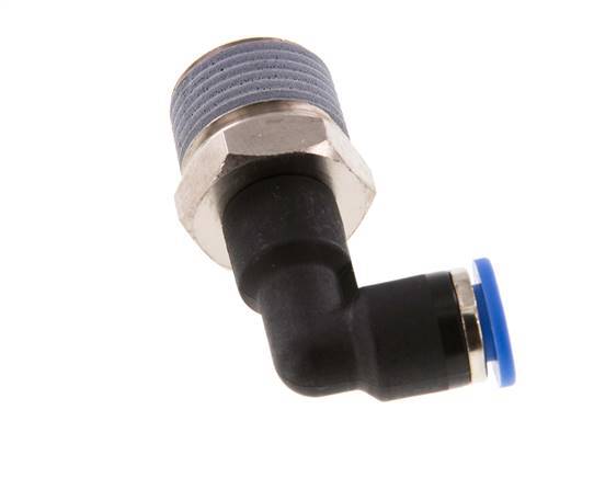 Racor de 6mm x R3/8'' 90deg con rosca macho latón/PA 66 NBR cuerpo largo giratorio [2 piezas]