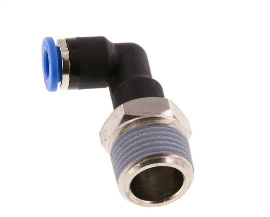 Racor de 6mm x R3/8'' 90deg con rosca macho latón/PA 66 NBR cuerpo largo giratorio [2 piezas]