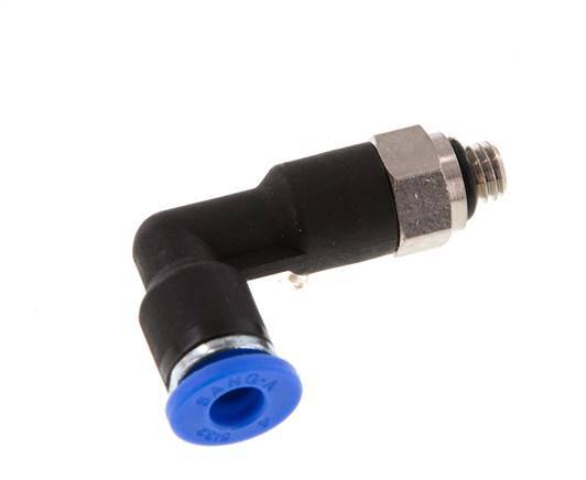 4mm x M 5 90deg Racor rápido roscado con rosca macho Latón/PA 66 NBR Cuerpo largo Orientable [2 piezas]