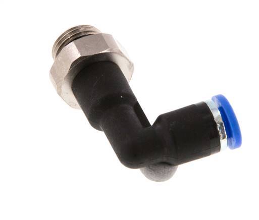 Racor de 4mm x G1/8'' de 90 grados con rosca macho latón/PA 66 NBR cuerpo largo giratorio [5 piezas]