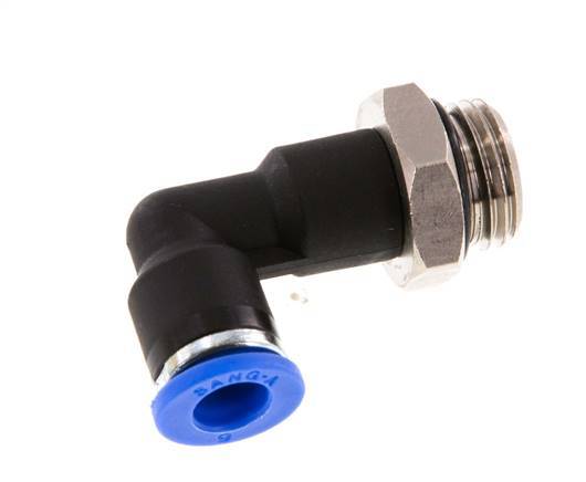 Racor de 6mm x G1/4'' 90deg con rosca macho latón/PA 66 NBR cuerpo largo giratorio [5 piezas]