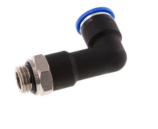 Codo de 90 grados 10mm x G1/4'' con rosca macho latón/PA 66 NBR cuerpo largo giratorio [2 piezas]