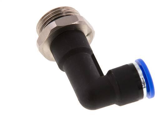 10mm x G1/2'' 90deg Elbow Push-in Fitting with Male Threads Brass/PA 66 NBR Long Body Rotatable [2 Pieces]