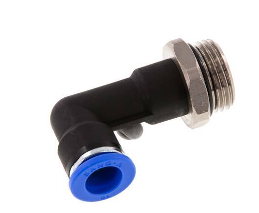 10mm x G1/2'' 90deg Elbow Push-in Fitting with Male Threads Brass/PA 66 NBR Long Body Rotatable [2 Pieces]