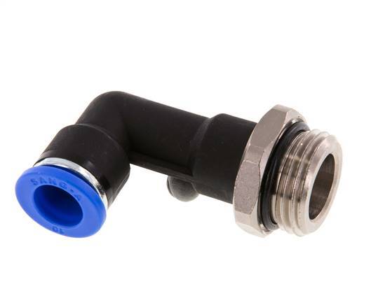 10mm x G1/2'' 90deg Elbow Push-in Fitting with Male Threads Brass/PA 66 NBR Long Body Rotatable [2 Pieces]
