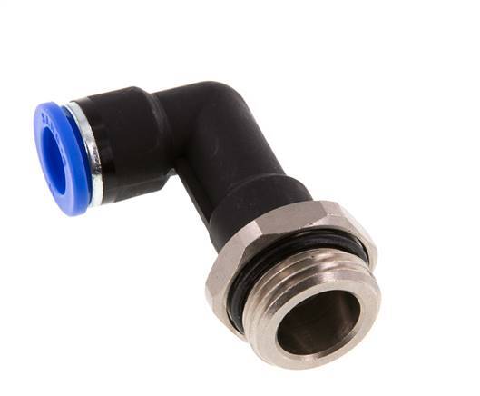 10mm x G1/2'' 90deg Elbow Push-in Fitting with Male Threads Brass/PA 66 NBR Long Body Rotatable [2 Pieces]