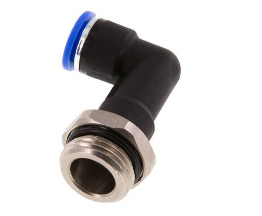 10mm x G1/2'' 90deg Elbow Push-in Fitting with Male Threads Brass/PA 66 NBR Long Body Rotatable [2 Pieces]
