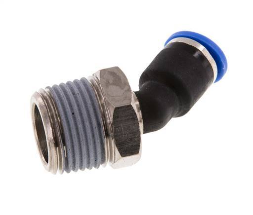 6mm x R3/8'' 45deg Elbow Push-in Fitting with Male Threads Brass/PA 66 NBR [2 Pieces]