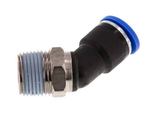 10mm x R3/8'' 45deg Elbow Push-in Fitting with Male Threads Brass/PA 66 NBR [2 Pieces]