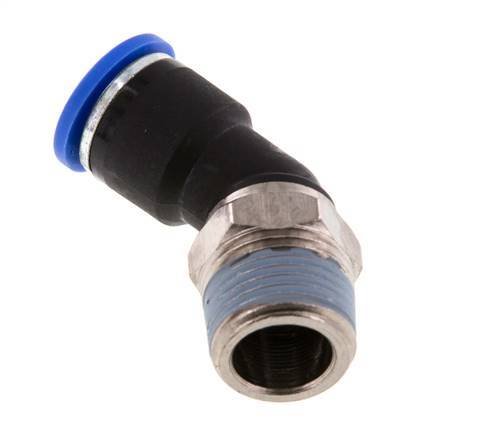 10mm x R3/8'' 45deg Elbow Push-in Fitting with Male Threads Brass/PA 66 NBR [2 Pieces]