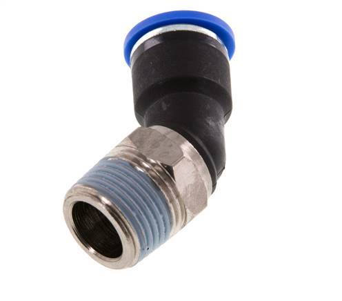10mm x R3/8'' 45deg Elbow Push-in Fitting with Male Threads Brass/PA 66 NBR [2 Pieces]