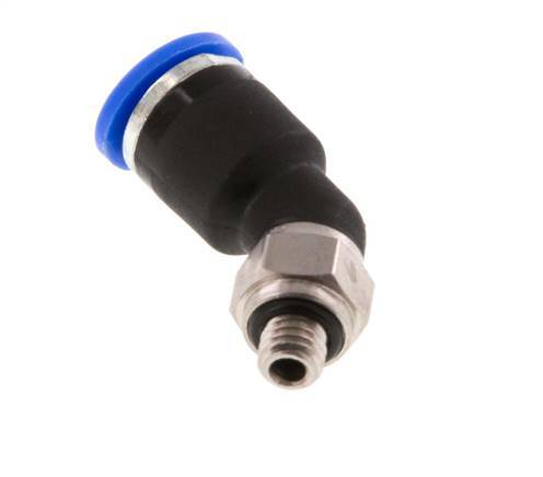 6mm x M 5 45deg Elbow Push-in Fitting with Male Threads Brass/PA 66 NBR [2 Pieces]
