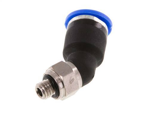6mm x M 5 45deg Elbow Push-in Fitting with Male Threads Brass/PA 66 NBR [2 Pieces]