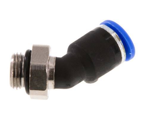 6mm x G1/8'' 45deg Elbow Push-in Fitting with Male Threads Brass/PA 66 NBR [2 Pieces]