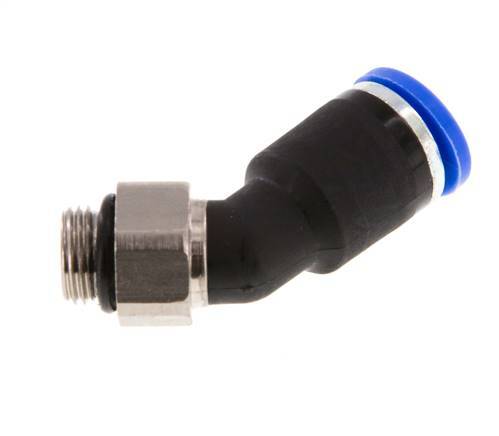 8mm x G1/8'' 45deg Elbow Push-in Fitting with Male Threads Brass/PA 66 NBR [2 Pieces]
