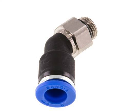 8mm x G1/8'' 45deg Elbow Push-in Fitting with Male Threads Brass/PA 66 NBR [2 Pieces]