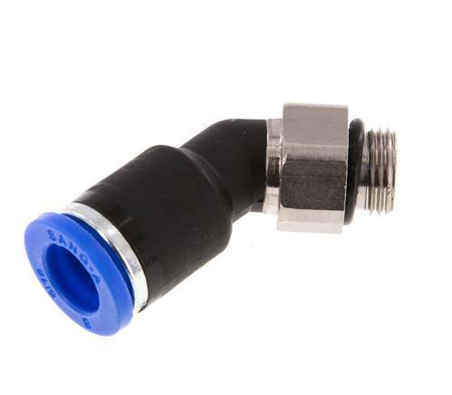 8mm x G1/8'' 45deg Elbow Push-in Fitting with Male Threads Brass/PA 66 NBR [2 Pieces]