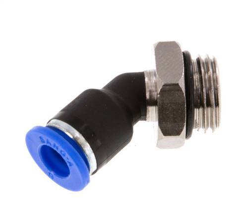 6mm x G1/4'' 45deg Elbow Push-in Fitting with Male Threads Brass/PA 66 NBR [2 Pieces]