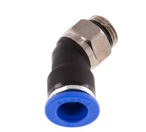 10mm x G1/4'' 45deg Elbow Push-in Fitting with Male Threads Brass/PA 66 NBR [2 Pieces]