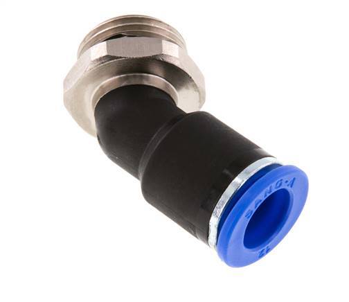 12mm x G1/2'' 45deg Elbow Push-in Fitting with Male Threads Brass/PA 66 NBR
